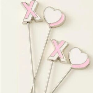 Anthropologie Valentine's Day Cocktail Picks, Set of 4 New